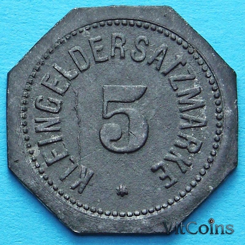 Монета Германии 5 пфеннигов 1917 год. Нотгельд Майнц.