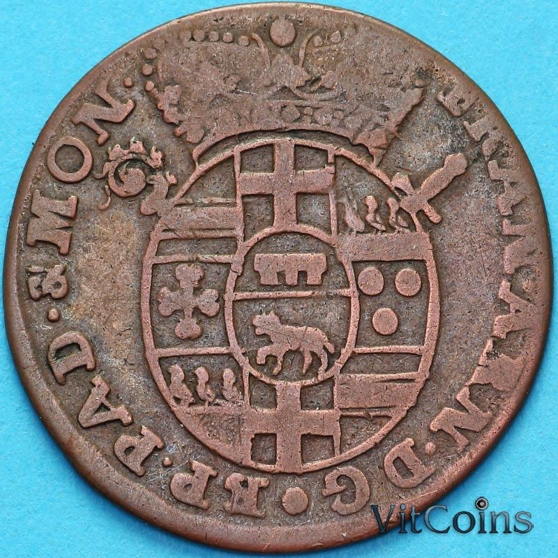 Монета Епископство Падерборн 6 пфеннигов 1718 год