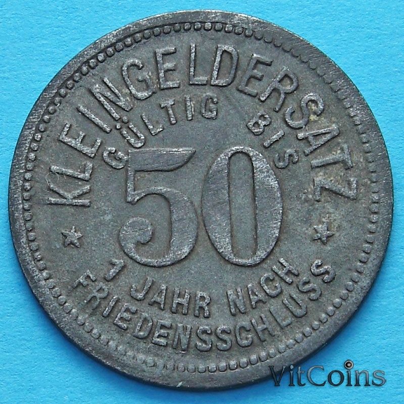 Монета Германии 50 пфеннигов 1918 год. Нотгельд Мойзельвиц.
