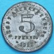 Монета Германии 5 пфеннигов 1917 год. Нотгельд Ашаффенбург.