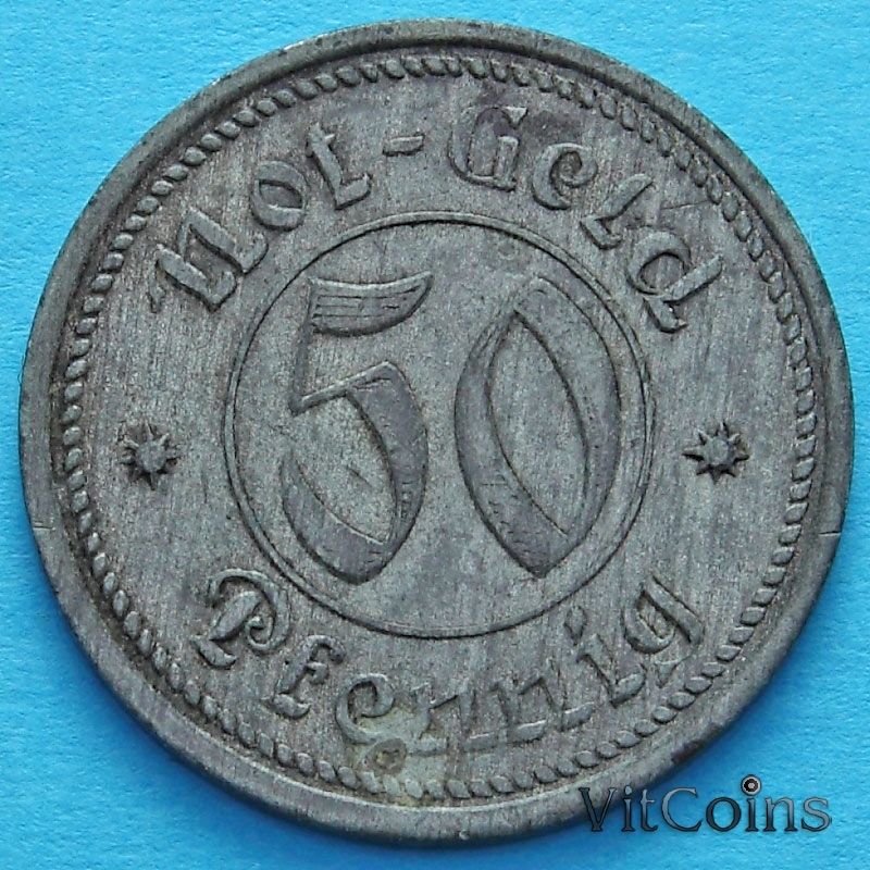 Монета Германии 50 пфеннигов 1920 год. Нотгельд Бремен.