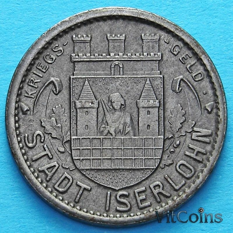 Монета Германии 10 пфеннигов 1918 год. Нотгельд Изерлон.