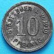 Монета Германии 10 пфеннигов 1919 год. Нотгельд Буер. Железо.
