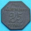 Монета Германии 25 пфеннигов 1917 год. Нотгельд Мюльхайм на Руре.