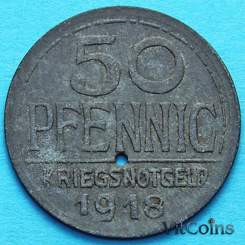 Монета Германии 50 пфеннигов 1918 год. Нотгельд Оффенбург.