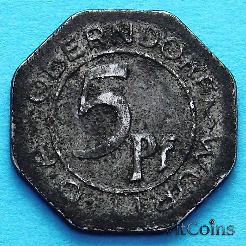 Монета Германии 5 пфеннигов 1918 год. Нотгельд Оберндорф.