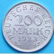 Монета Германии 200 марок 1923 год. J