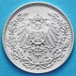 Монета Германии 1/2 марки 1915 год. Серебро. D.