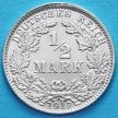 Монета Германии 1/2 марки 1917 год. Серебро. D.