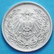 Монета Германии 1/2 марки 1909 год. Серебро. F.