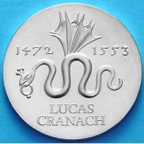 ГДР 20 марок 1972 год. Лукас Кранах. Серебро