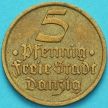 Монета Данциг 5 пфеннигов 1932 год. Камбала.
