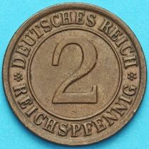 Германия 2 рентенпфеннига 1924 год. F