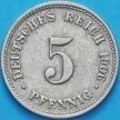 Монета Германия 5 пфеннигов 1906 год. J