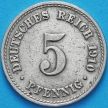 Монета Германии 5 пфеннигов 1910 год. А