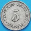 Монета Германии 5 пфеннигов 1911 год. F