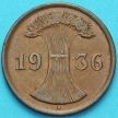 Монета Германия 2 рейхспфеннига 1936 год. Монетный двор D.