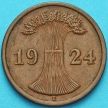 Монета Германия 2 рейхспфеннига 1924 год. Монетный двор Е