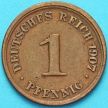 Монета Германия 1 пфенниг 1907 год. F.