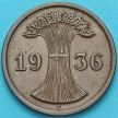 Монета Германия 2 рейхспфеннига 1936 год. Монетный двор F