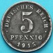 Монета Германия 5 пфеннигов 1915 год. J