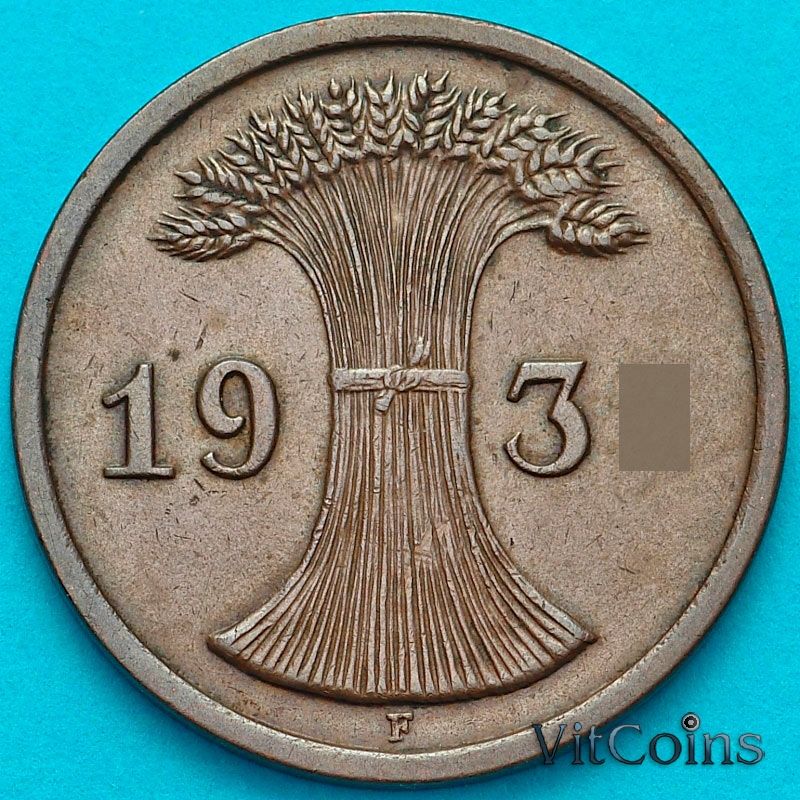 Монета Германия 1 рейхспфенниг 1931 год.  F