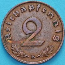 Германия 2 рейхспфеннига 1938 год. B. №2