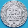 Монета Германия 25 пфеннигов 1909 год. D.