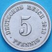 Монета Германия 5 пфеннигов 1913 год. А
