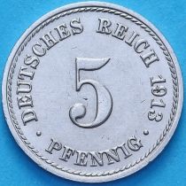 Германия 5 пфеннигов 1913 год. А