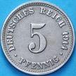 Монета Германия 5 пфеннигов 1914 год. D.
