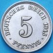 Монета Германия 5 пфеннигов 1915 год. D.