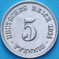Германия 5 пфеннигов 1914 год. F