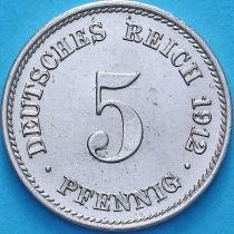 Германия 5 пфеннигов 1912 год. G