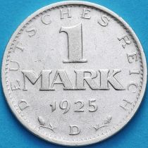 Германия 1 марка 1925 год. D. Серебро