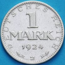 Германия 1 марка 1924 год. J. Серебро