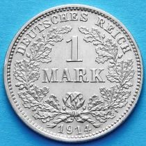 Германия 1 марка 1914 год. Серебро D.