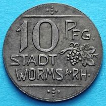Германия 10 пфеннигов 1918 год. Нотгельд Вормс на Рейне.