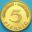 Монета ФРГ 5 пфеннигов 1980 год. F. Пруф.