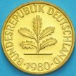 Монета ФРГ 10 пфеннигов 1980 год. F. Пруф.