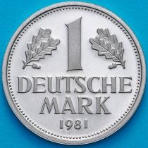 ФРГ 1 марка 1981 год. F. Пруф