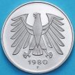 Монета ФРГ 5 марок 1980 год. F. Пруф