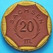 Монета Германии  20 марок 1921 год. Нотгельд Саксония.