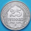 Монета Германия 25 пфеннигов 1909 год. F.