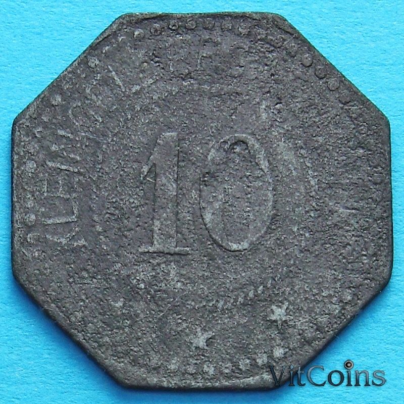 Монета Германии 10 пфеннигов. Нотгельд Розенхайм.