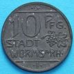 Монета Германии 10 пфеннигов 1918 год. Нотгельд Вормс. Цинк.