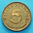 Монета Германии 5 рейхспфеннигов 1939 год. В.