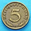 Монета Германии 5 рейхспфеннигов 1939 год. D.