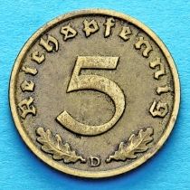 Германия 5 рейхспфеннигов 1939 год. D.