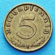Монета Германии 5 рейхспфеннигов 1938 год. F.